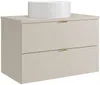 Vente-unique - LAVENA Waschbeckenmöbel Holz, Platte Beige - B 46 cm x H 50 cm x L 80 cm Bild 3