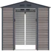 Vente-unique - ADELMO Gartenhaus Metall GrauBraun - B 181 cm x H 213 cm x L 203 cm Bild 3