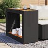 vidaXL Garten-Beistelltisch mit Holzplatte Schwarz Poly Rattan 366306 Bild 3