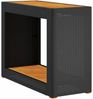 vidaXL Garten-Beistelltisch mit Holzplatte Schwarz Poly Rattan 366306 Bild 2