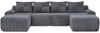Modulsofa aus Cord 333x174x80 cm mit Cupholder & Seitentasche, dunkelgrau Bild 5