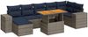 vidaXL 8-tlg. Garten-Sofagarnitur mit Kissen Grau Poly Rattan 3327407 Bild 2