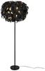 Große LED Stehleuchte mit Blätter Lampenschirm Schwarz Gold, Höhe 180cm Bild 2