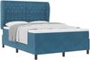 vidaXL Boxspringbett mit Matratze Dunkelblau 200 x 140 cm Samt 3340878 Bild 2
