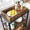Vasagle Servierwagen mit abnehmbarem Tablett, feststellbarer Küchenwagen mit Universalrollen, Küchenregal, 65 x 40 x 86 cm, stabiles Metallgestell, Industrie-Design, Vintage, dunkelbraun von Songmics LRC72X Bild 4