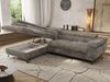 MKS Möbel 'Pablo L-Form' Ecksofa mit Schlaffunktion, verstellbare Kopfstützen, Grau, Cordstoff, T25 Topper, Links Bild 3