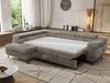 MKS Möbel 'Pablo L-Form' Ecksofa mit Schlaffunktion, verstellbare Kopfstützen, Grau, Cordstoff, T25 Topper, Links Bild 4