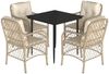 vidaXL 5-tlg. Garten-Essgruppe mit Kissen Beige Poly Rattan 3212139 Bild 2