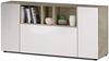 Dmora Crisantemo Sideboard, Wohnzimmer-Sideboard, Wohnzimmer-Buffet mit Fächern, TV-Ständer, moderner Kleiderschrank mit 3 Türen, 150 x 41 x 76 cm, Weiß und Eiche Bild 5