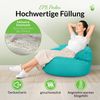 Green Bean® Sitzsack Sofa mit Füllmaterial - Lounge im Sitzsack-Design 90x50cm mit ergonomischer Rückenlehne & waschbarem Bezug - Indoor und Outdoor geeignet in Türkis Bild 4