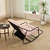 LVHOM Schaukelstuhl mit Fußstütze, Relaxsessel mit gepolstertem Kissen, ergonomischer Schaukelsessel, bis 130kg, Loungesessel für Balkon, Garten & Wohnzimmer Bild 5