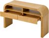 Couchtisch 120x35,5x76,5 cm mit 2 Schubladen und offenen Fächern, MDF in Natur Bild 4