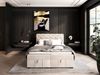 Boxspringbett Schlafzimmerbett GISEL 140x200cm Stoff Salvador Creme Bild 2