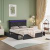 Furnishings Home Polsterbett Stauraumbett Doppelbett Mit LED-Beleuchtung + Stauraum (Set), Bettgestell Mit USB + TYPE-C, Vier Schubladen, Leinen, 160x200 cm Bild 2
