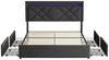 Furnishings Home Polsterbett Stauraumbett Doppelbett Mit LED-Beleuchtung + Stauraum (Set), Bettgestell Mit USB + TYPE-C, Vier Schubladen, Leinen, 160x200 cm Bild 3