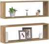 vidaXL Wandregale mit Regal 2 pcs Kunsthandwerk Eiche 80 x 15 x 26 cm 862641 Bild 3