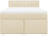 vidaXL Boxspringbett mit Matratze Creme 140x190 cm Stoff 3285888 Bild 4