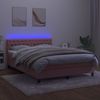 vidaXL Boxspringbett mit Matratze & LED Rosa 140x200 cm Samt 3134590 Bild 4