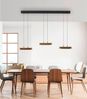 LED-Pendelleuchte MONDO Famera 135 cm, Metall, Schwarz, Holzfarben, 135 x 200 x 29 cm Bild 2