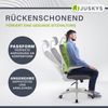 Juskys Bürostuhl Baltimore mit Rollen & Armlehne - Schreibtischstuhl ergonomisch & höhenverstellbar - Stuhl für Arbeitszimmer - Drehstuhl - Grau Bild 2