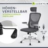 Juskys Bürostuhl Baltimore mit Rollen & Armlehne - Schreibtischstuhl ergonomisch & höhenverstellbar - Stuhl für Arbeitszimmer - Drehstuhl - Grau Bild 5