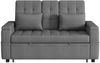Schlafsofa 2-Sitzer mit Stauraum & verstellbarer Rückenlehne, 159x142,5x92 cm, Grau Bild 2