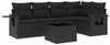 vidaXL 6-tlg. Garten-Sofagarnitur mit Kissen Schwarz Poly Rattan 3220134 Bild 2