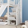 Bett 90x200 cm Etagenbett mit Treppe und Rutsche – Hausbett mit Stauraum Bild 4