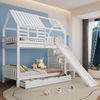 Bett 90x200 cm Etagenbett mit Treppe und Rutsche – Hausbett mit Stauraum Bild 2