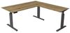 Kerkmann Schreibtisch Sitz- /Stehtisch Move 3 elegantt 180x180x72-120 cm mit Anbautisch Lichtgrau Bild 5