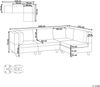 Beliani 'Unstad' Sofa, Schwarz, Stoff, 72 x 152 x 228 cm, ohne Ottomane, Links Bild 2