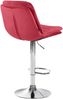 Barhocker MITUN - Samt Rot 46x54x94 cm Silber | Barstuhl Höhenverstellbar Mit Lehne Drehbar Tresenhocker Tresenstuhl Kneipenhocker Kneipenstuhl Bild 3