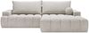 GRAINGOLD Ecksofa Havi, Sofa L-Form mit Bettkasten, gesteppte Sitzfläche, Schlaffunktion, Velour-Stoff, Hellgrau, Rechts Bild 2