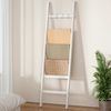 Yorbay Handtuchleiter Handtuchhalter Bambus, 6 Ebenen Leiterregal, 5 Haken und 2 Sicherheitsgurten, 60x170 cm, für Bad, Wohnzimmer Bild 2