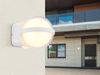 Kleine LED Außenwandleuchte ILLI Kugel aus Aluminium in Weiß, Höhe 11cm Bild 5