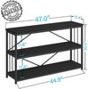 Konsolentisch Holz Schwarz 3 Ebenen Bücherregal 140 x 34 x 74 cm Bild 2