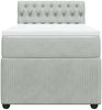 vidaXL Boxspringbett mit Matratze Hellgrau 90x200 cm Samt 3287644 Bild 4