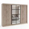 Schwebetürenschrank NORIVO 3-türig Schrank 200 cm (mit Spiegel) Farbe: Sonoma,Weiß,Schwarz,Weiß Bild 2