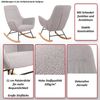 Schaukelstuhl HWC-N13, Schwingstuhl Relaxsessel Fernsehsessel, Massiv-Holz Metall Stoff/Textil 320g/m² ~ grün Bild 2
