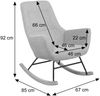 Schaukelstuhl HWC-N13, Schwingstuhl Relaxsessel Fernsehsessel, Massiv-Holz Metall Stoff/Textil 320g/m² ~ grün Bild 3