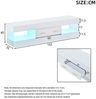 BlingBin TV-Schrank LED-Lowboard mit Offenen Stauraum, Fernsehtisch-152x35x40 cm (1er Set, 1-St, Produktbelastbarkeit: 30 kg, Für Fernseher bis 75 Zoll) Fernsehschrank mit Acrylglasplatte für Wohnzimmer, Weiß Bild 2