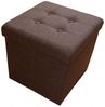 style home Sitzhocker faltbare Sitzbank mit Stauraum, 38*38*38cm (Aufbewahrungsbox mit Deckel, gepolstert Sitzwürfel Fußhocker, Sitztruhe aus Leinen), für Wohnzimmer Schlafzimmer, Dunkelbrau Bild 5