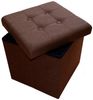 style home Sitzhocker faltbare Sitzbank mit Stauraum, 38*38*38cm (Aufbewahrungsbox mit Deckel, gepolstert Sitzwürfel Fußhocker, Sitztruhe aus Leinen), für Wohnzimmer Schlafzimmer, Dunkelbrau Bild 2