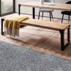 FineBuy Esszimmerbank Akazie Massivholz Metall Industrial, Esstischbank Holzbank Massiv ohne Lehne, Küchenbank Essbank Modern, Sitzbank Esszimmer Bild 1
