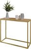 AX LIVING Konsole für Flur Lortie 100 cm Wotan Eiche goldenes Gestell Bild 2