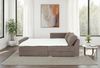 Ecksofa-Dauerschläfer Federkern Topper Bettkasten Schlafcouch Cord Braun Taupe Bild 4