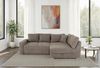 Ecksofa-Dauerschläfer Federkern Topper Bettkasten Schlafcouch Cord Braun Taupe Bild 2