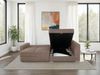 Ecksofa-Dauerschläfer Federkern Topper Bettkasten Schlafcouch Cord Braun Taupe Bild 3
