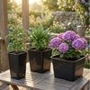 Garronda Blumentopf Kunststoff hoch eckig mit Drainagelöchern für Garten GD-0201 (10 St, 10er Set) Bild 2
