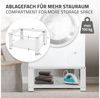 ML-DESIGN Waschmaschinenuntergestell Waschmaschinenzubehör Untergestell Unterbausockel Podest für Trockner, Waschmaschinen Unterbau mit Ablage 63x54x32cm Stahl Weiß Bild 2
